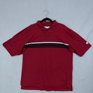 Vintage Tiger Woods Golf Shirt Mens XL Red Striped Ying Yang Y2K NIke Polo Loop